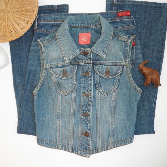 Vintage Cottagecore LUX 100% Cotton Vest Urban Outfitters 90's AlexaSunshine83 - Picture 3 of 8